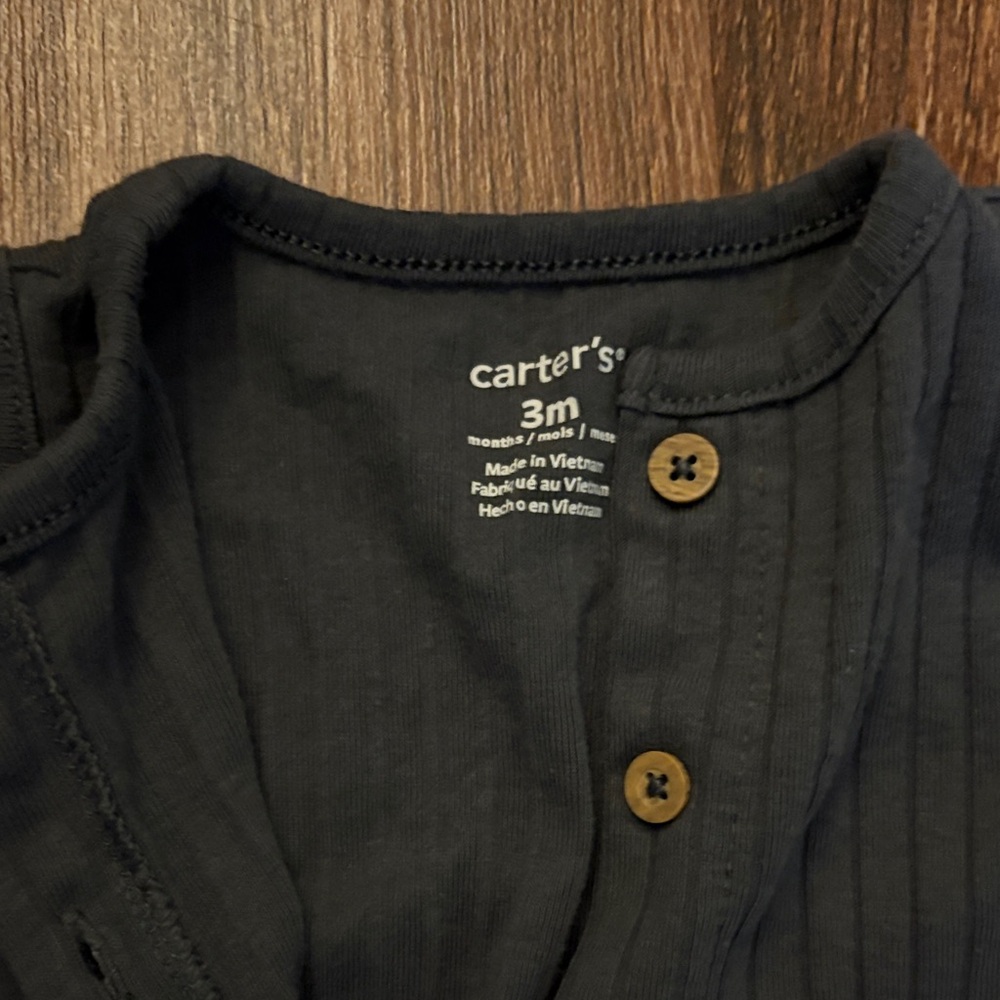 Carter's Charcoal Sleeveless Kids Romper - Picture 3 of 4